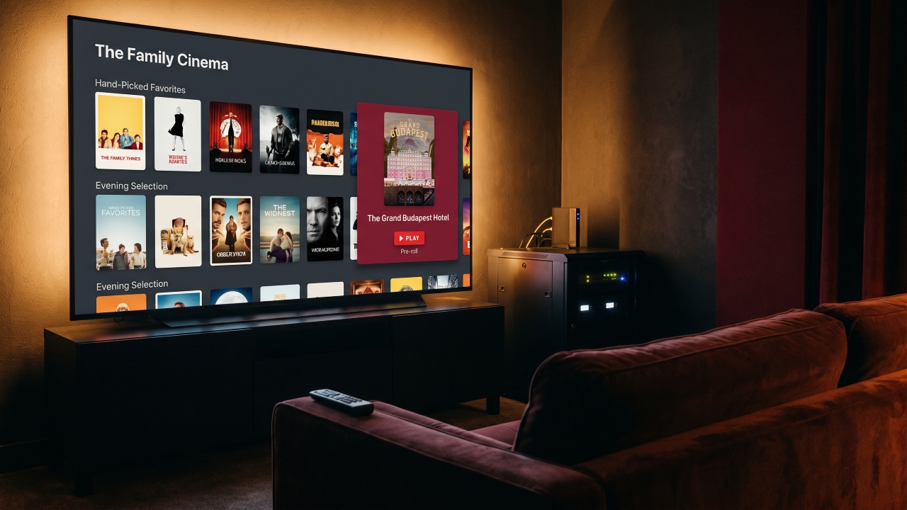 Personal streaming service intro for a Netflix-style library
