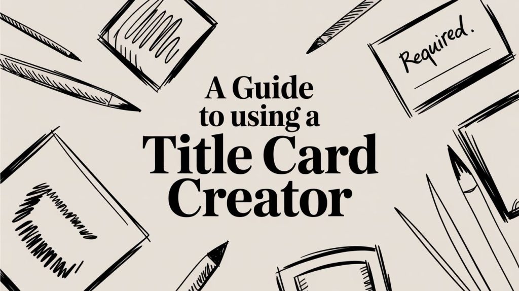 A Guide to Using a Title Card Creator